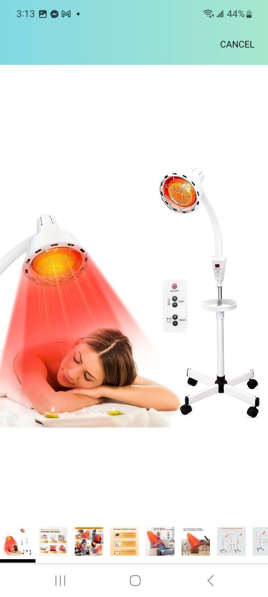 3.8
3.8 out of 5 stars
(21)
Infrared Light 275W Red Light Therapy Heat Lamp with Remote Control for Relieve Joint Pain and Muscle Aches, Adjustable D