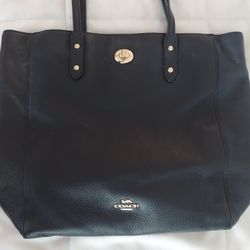 Coach F12184 Black Pebble Leather Tote