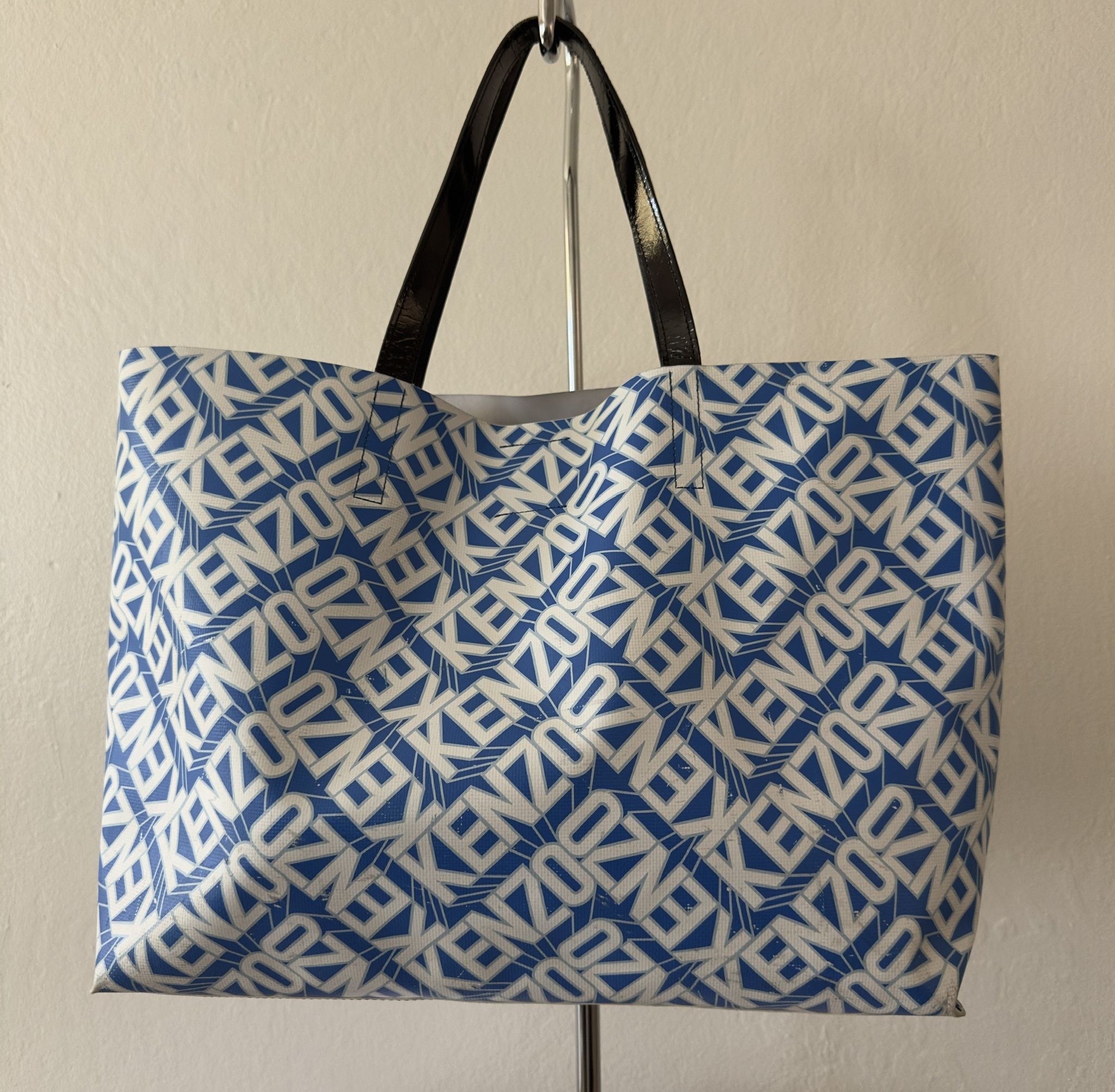 KENZO Women's Essentials Horizontal blue and white Tote Bag