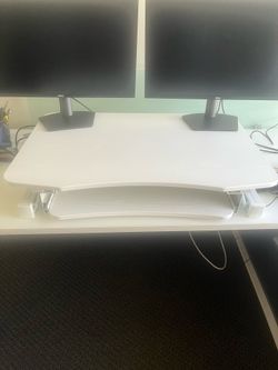 Electric Standing Desk Converter wide enough for 2 monitors! Have 4 of them bulk discount available. $200 • THOUSAND OAKS, CA