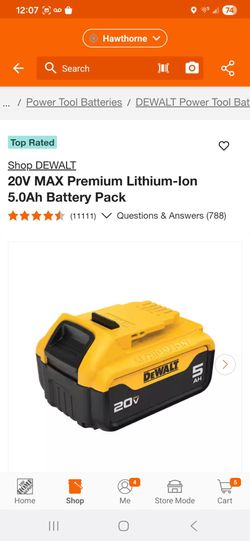 20V MAX Premium Lithium-lon 5.0Ah Battery Pack (Have 2 Total)