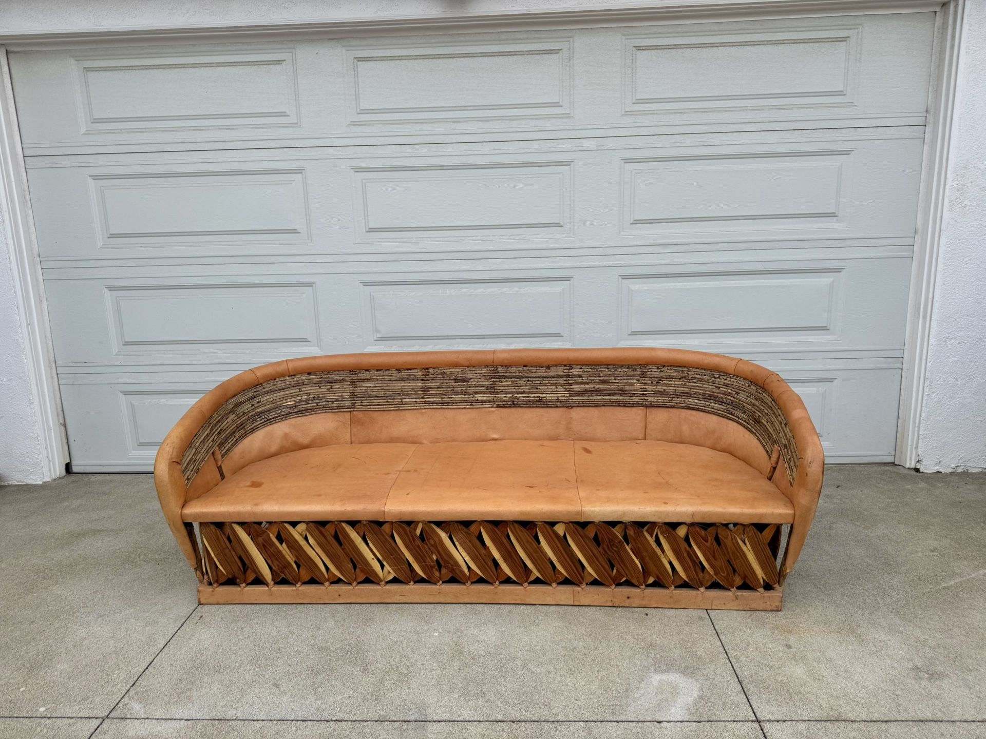 Mexican Equipale Pigskin Leather Couch