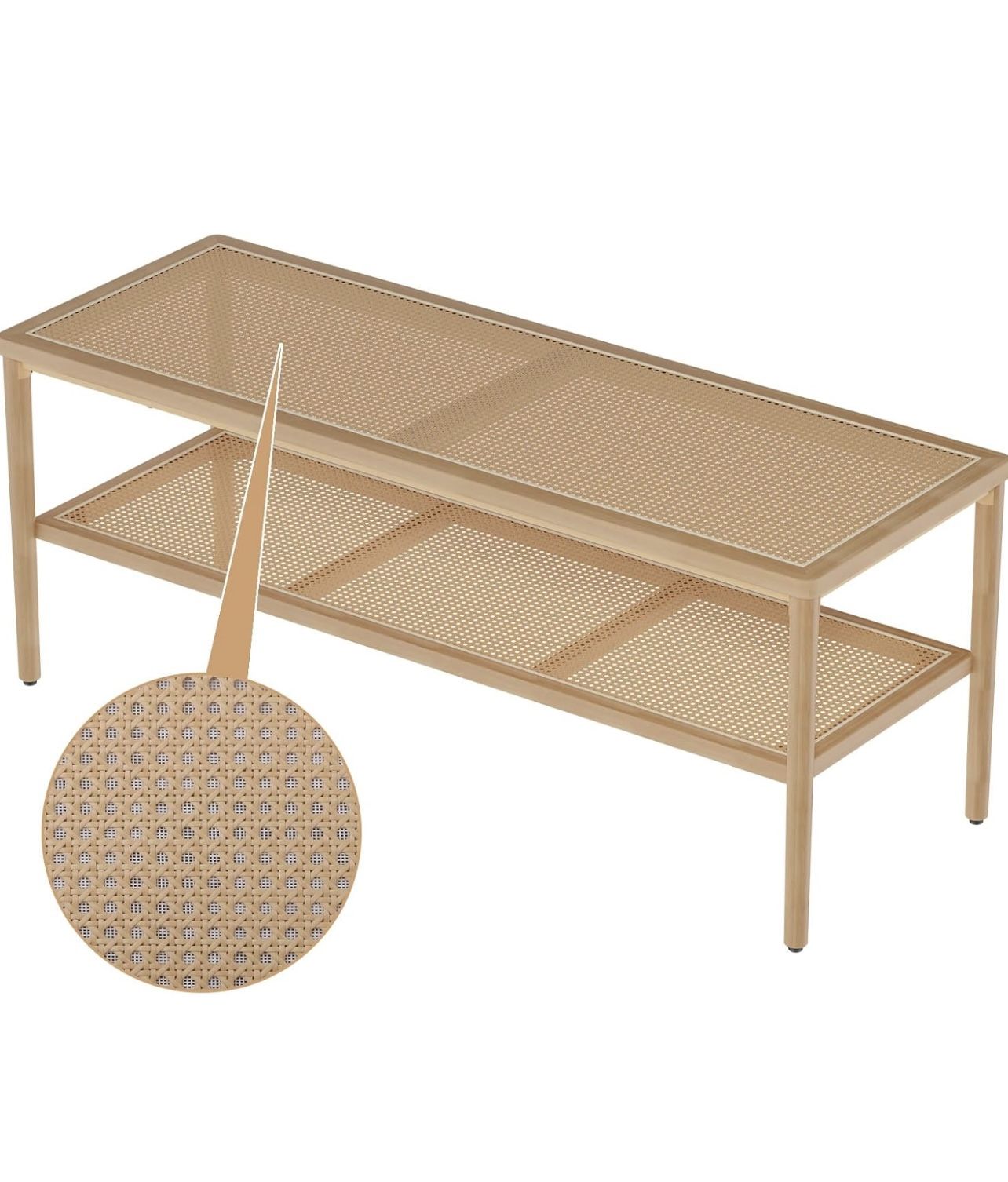 2-tier Plastic Rattan Shoe Rack