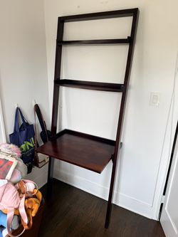 Crate & Barrel - Leaning Wall Desk Ladder Shelf