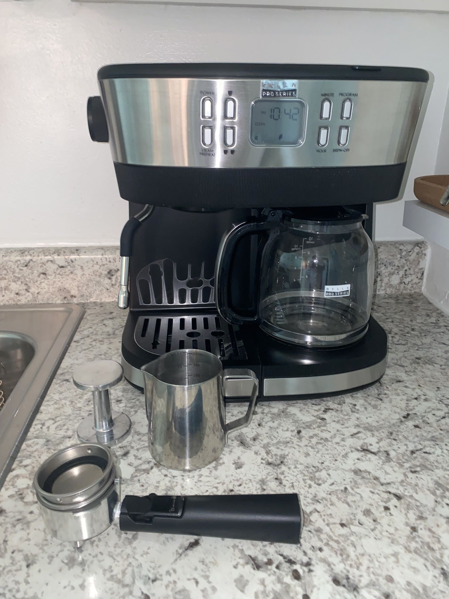 Bella Pro Series Combo 19-Bar Espresso and 10-Cup Drip Coffee Maker