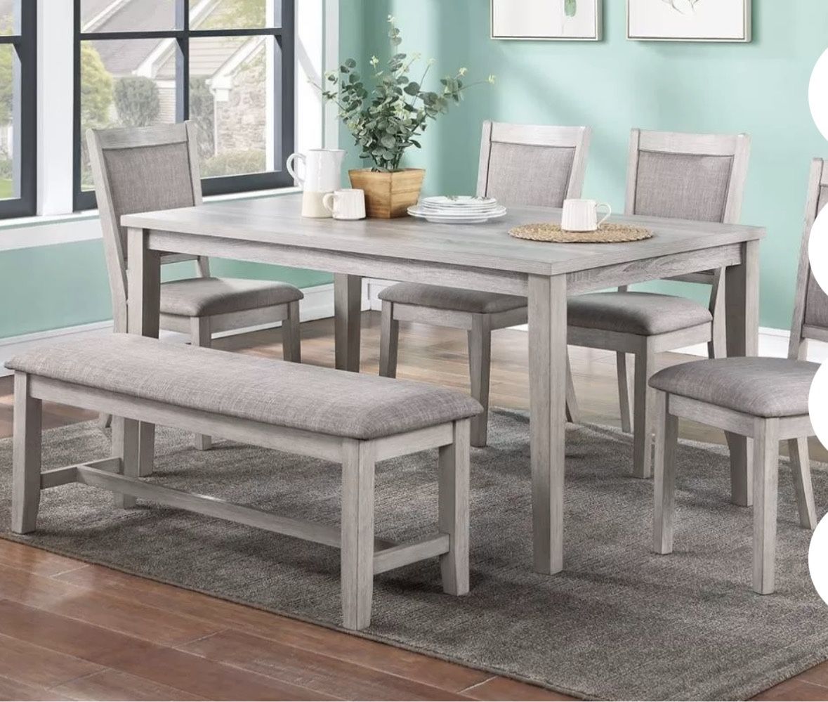 Dining Table Set With Chairs And Bench 