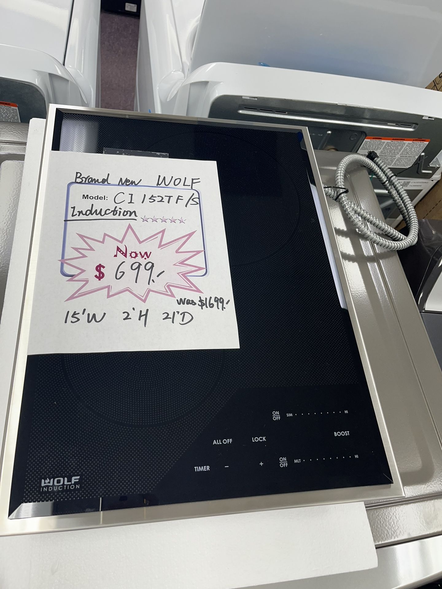 Cooktop, Wolf Brand New Induction Cooktop 