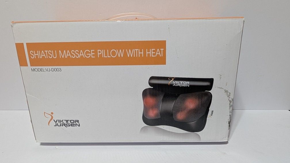 Viktor Jurgen Shiatsu Massage Pillow with Heat - Model VJ-D003 - Boxed