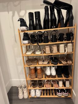 Bamboo 7-Tier Shoe Rack Organizer
