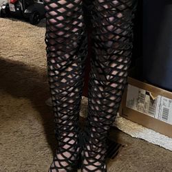 Thigh High Spiked 4 Inch Heels 