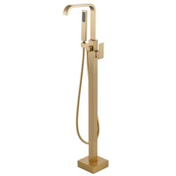 Floor Mounted Freestanding Tub Filler with Diverter and Handshower