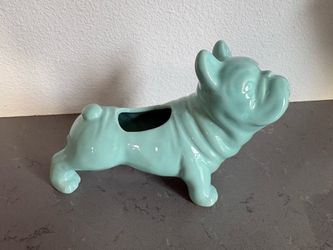 Adorable Vintage French Bulldog Ceramic Planter