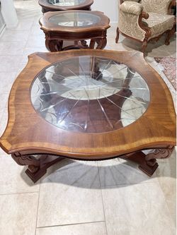 Coffee table and 2 side tables