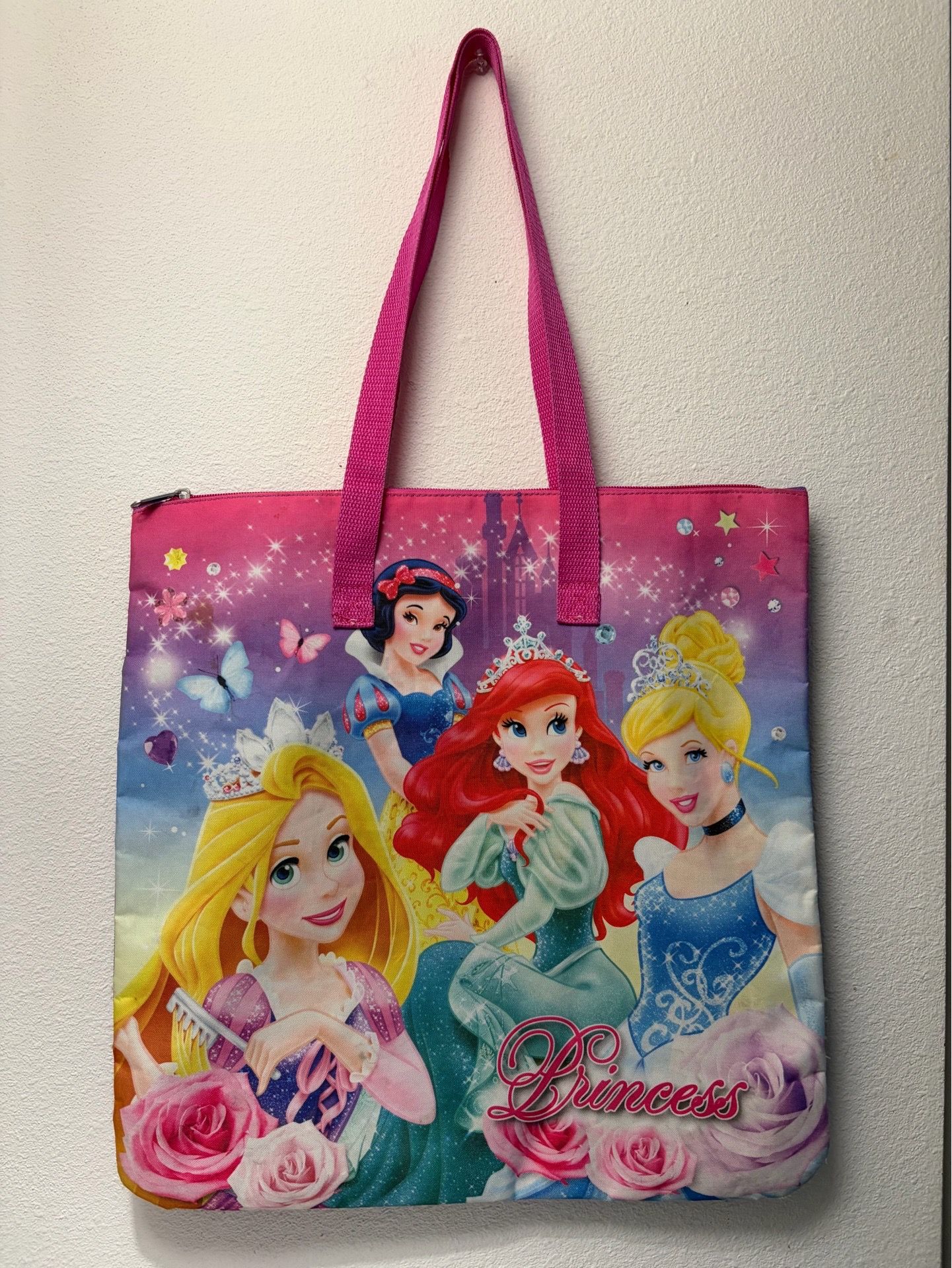 Vintage Disney Princess zipper tote bag