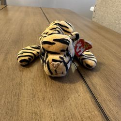 Ty Beanie Baby named Stripes the Tiger. 