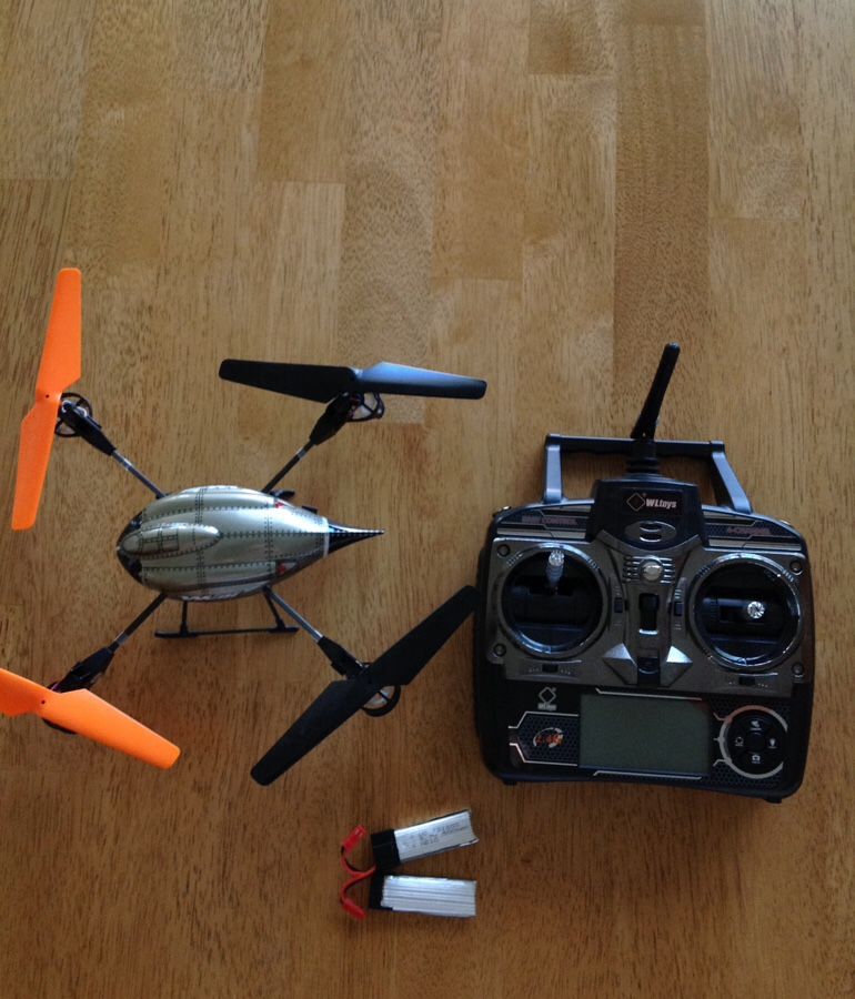 wl toys rc 4 channel quadcopter v959 future battleship spy drone. AS IS!!!