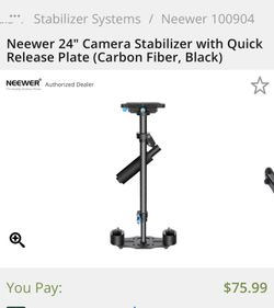 Neewer 24" Camera Stabilizer with Quick Release Plate (Carbon Fiber, Black)