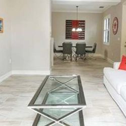 Glass and chrome coffee table
