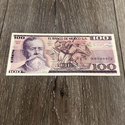 1981 MEXICO Circulated 100 Pesos Carranza Banknote