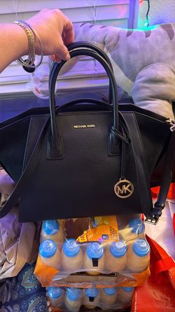 Michael Kors Black Leather Satchel Handbag