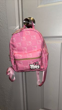 Hello Kitty Mini Backpack Purse Pink Faux Leather Sanrio NWT Kids Bag 10”