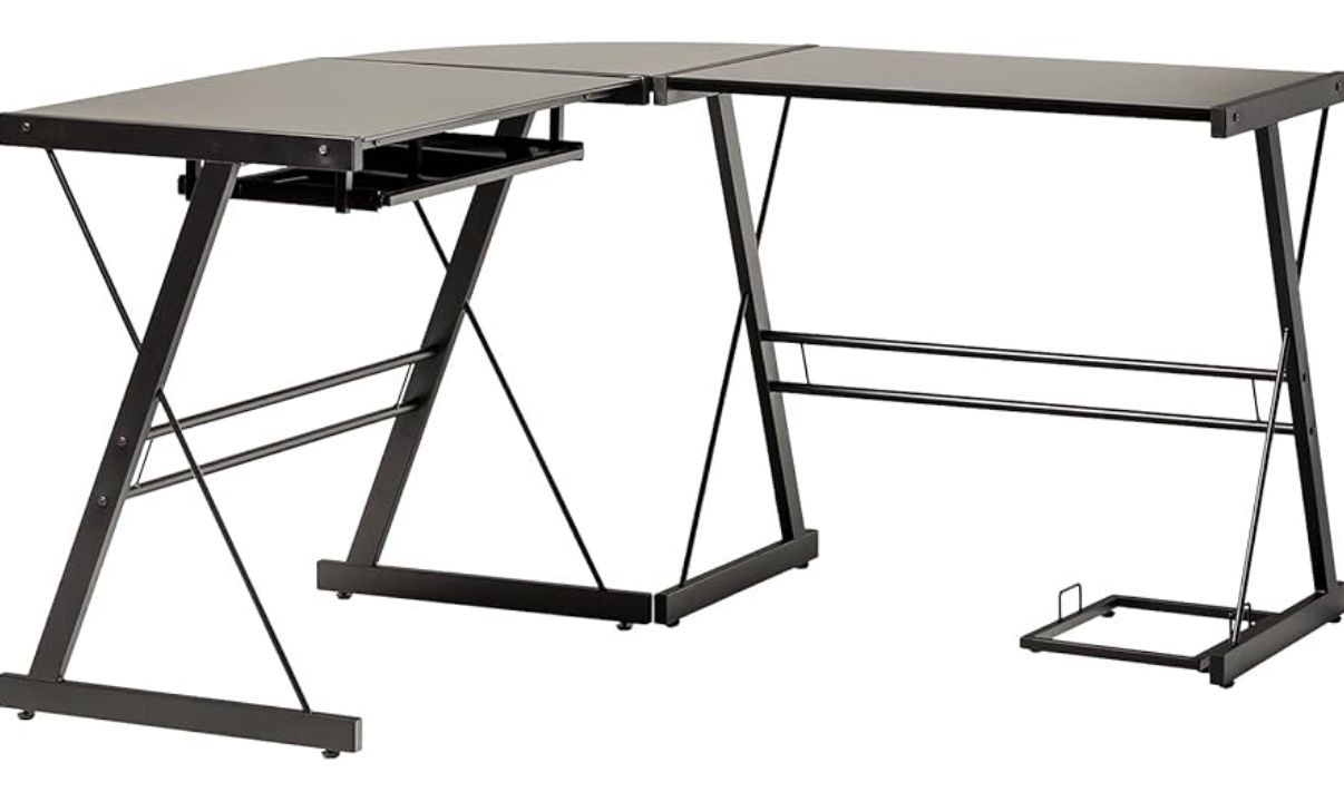 L Shape Home Office Black Corner Computer Gaming Desk