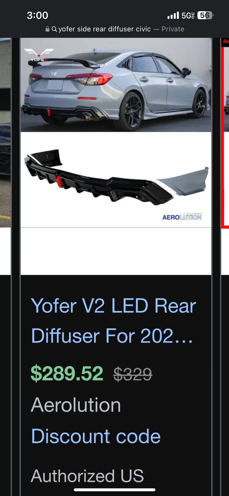 Yofer Rear Diffuser 11 Gen Civic And Side Skirts Yofer