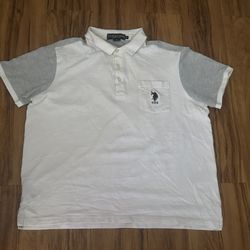 Y2K Style Polo Grey/White