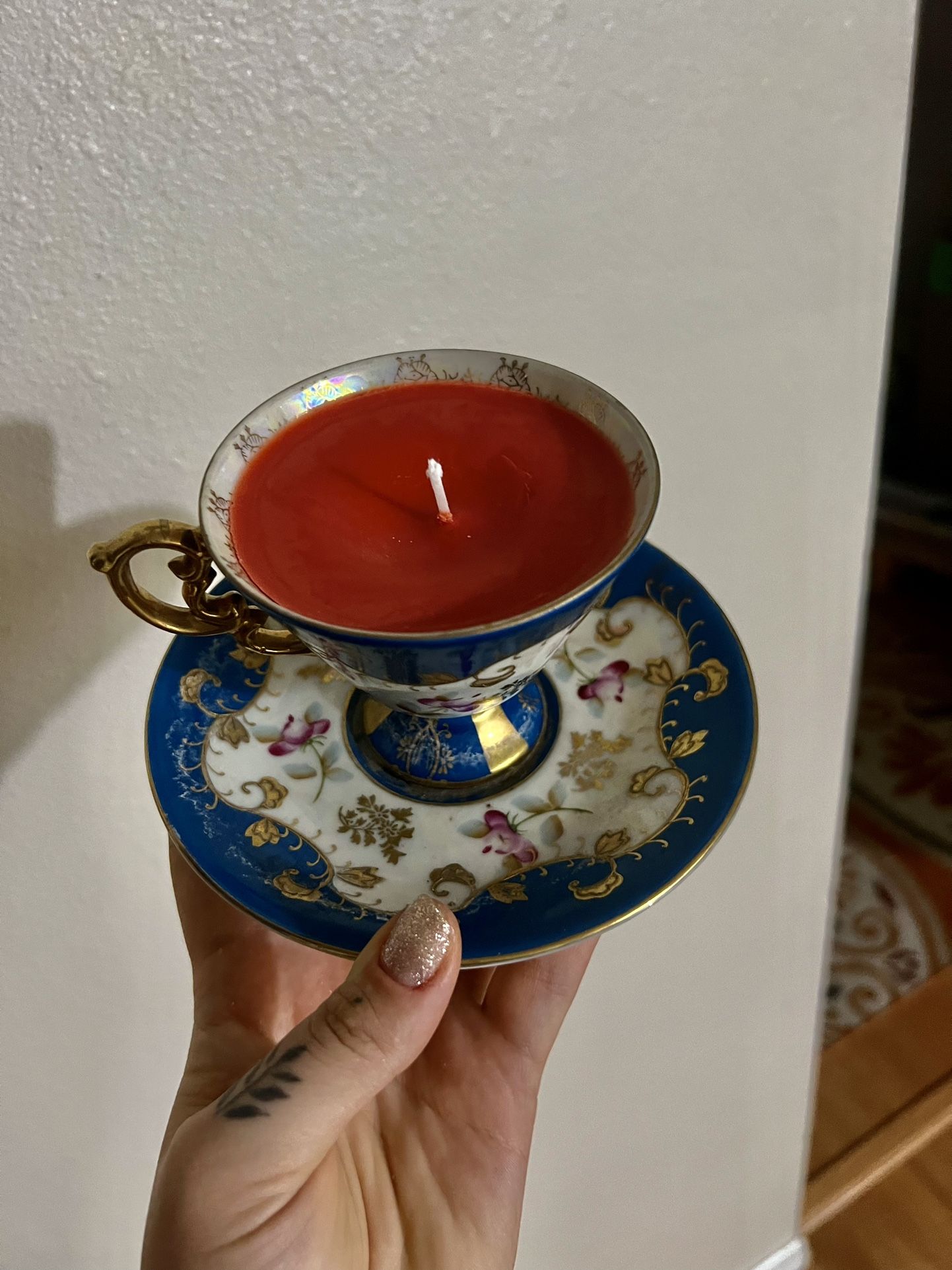 luxurious candle in a cup