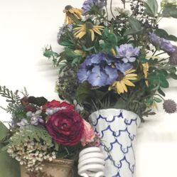 Blue vase and floral vase