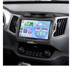 5Ghz WiFi [4G+64G] Android 15 Car Radio for Kia Sportage 2010-2016 Car Stereo with Wireless Carplay/Android Auto, 9 Inch HD Touch Screen with GPS Blue