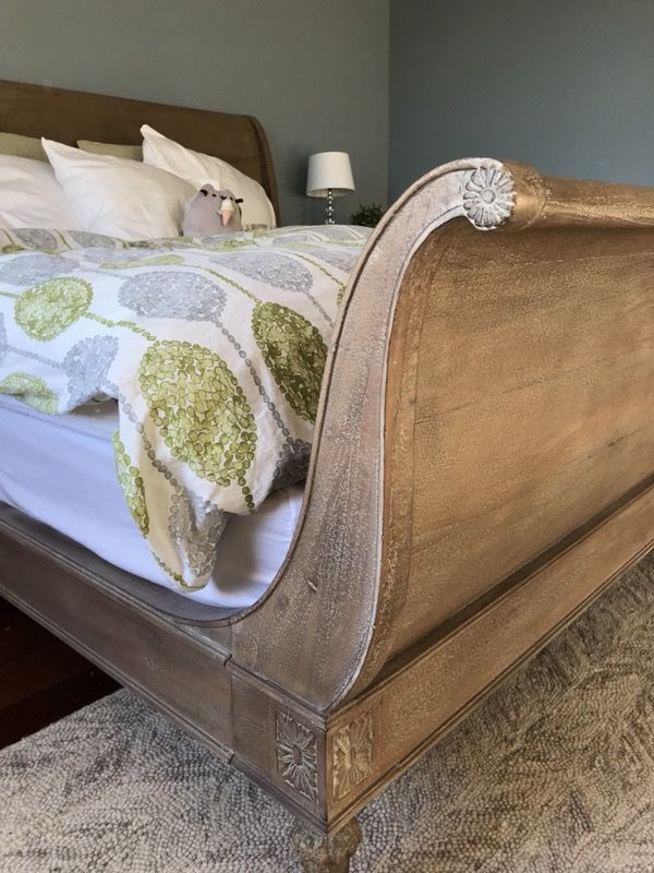 KING BED FRAME Restoration Hardware Empire Rosette Sleigh Bed with