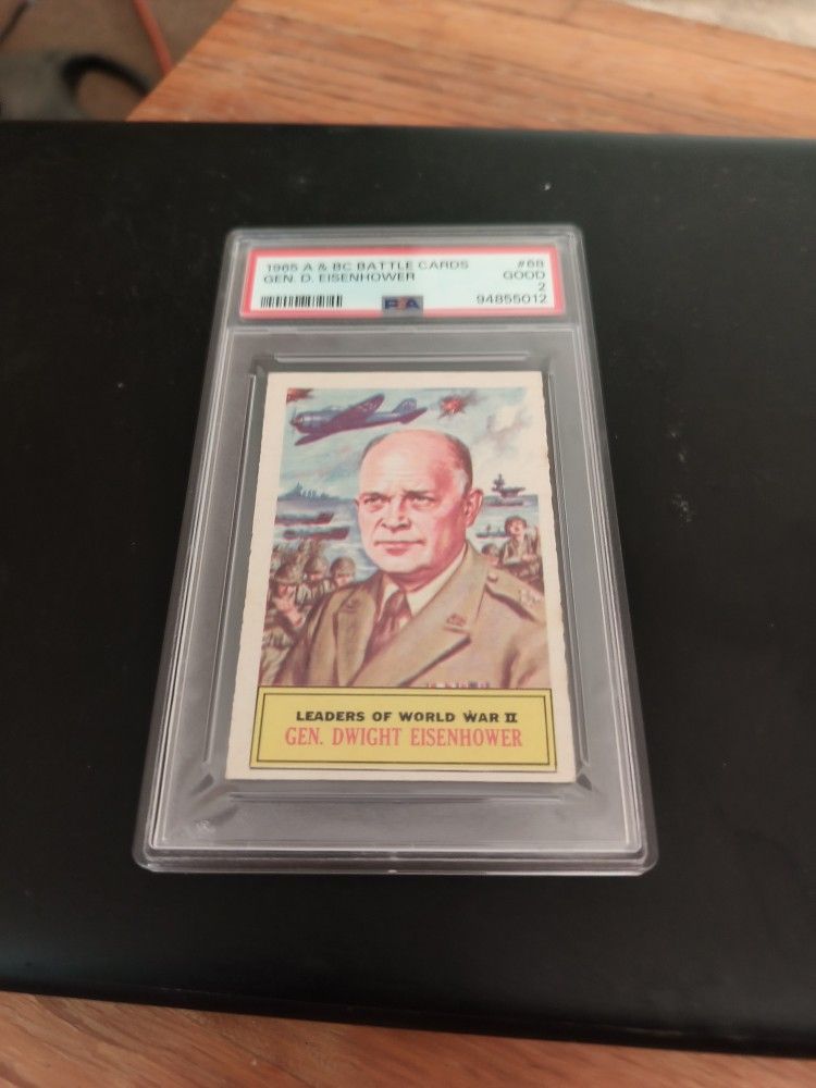 PSA Graded Card 1965 A...BC BATTLE CARD GEN. D EISENHOWER GRADED 2