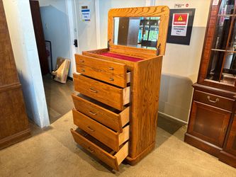 Contemporary Mission Style 5-Drawer Dresser with Flip-Top