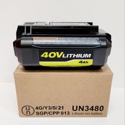 RYOBI
40V Lithium-Ion 4.0 Ah Battery