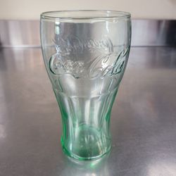 Vintage Green Embossed Coke Glassware