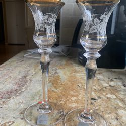 Mikasa Antique Lace Crystal Candlesticks