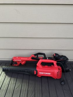 CRAFTSMAN Corded 450-CFM 140-MPH Electric Leaf Blower & 14in Straight Shaft Corded String Trimmer