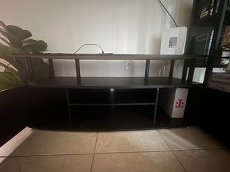 Black TV Stand / Media Console with Storage – Great Condition