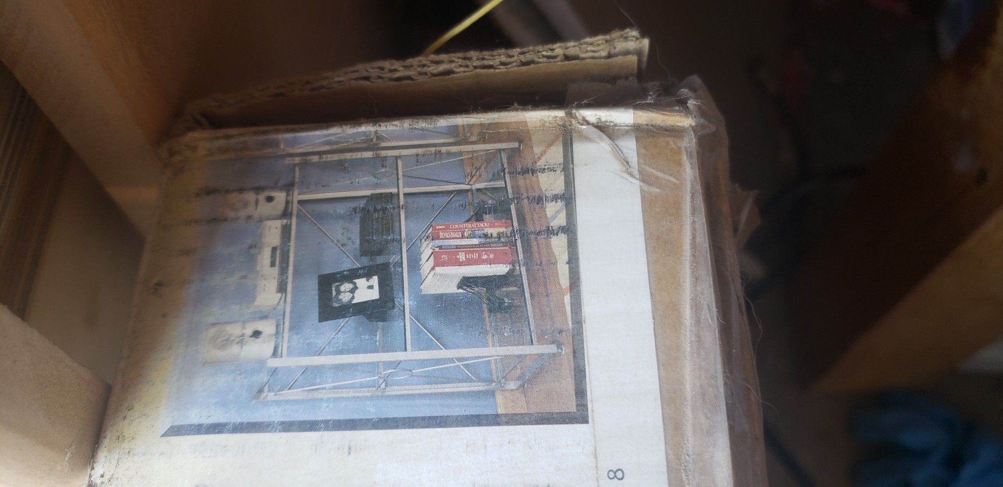 Three tiered glass and metal shelf new