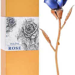 POLÈNE Mom Gifts, Immortal Blue Iron Roses for Birthday Anniversary Wedding Gifts, Unique Gifts for Women