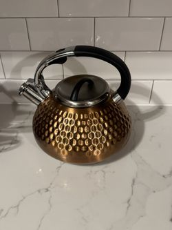 Balduzzi Italian Style Induction Stainless Steel Tea Kettle 3L Hammered Copper