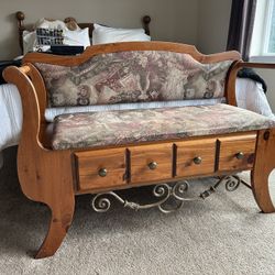 Antique Pine Wood Bench