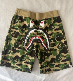 Bape ABC  Green Camo Shark Shorts 