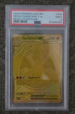 2026 Pokemon Ascended Heroes Mega Charizard Y ex Mega Hyper Rare PSA 9