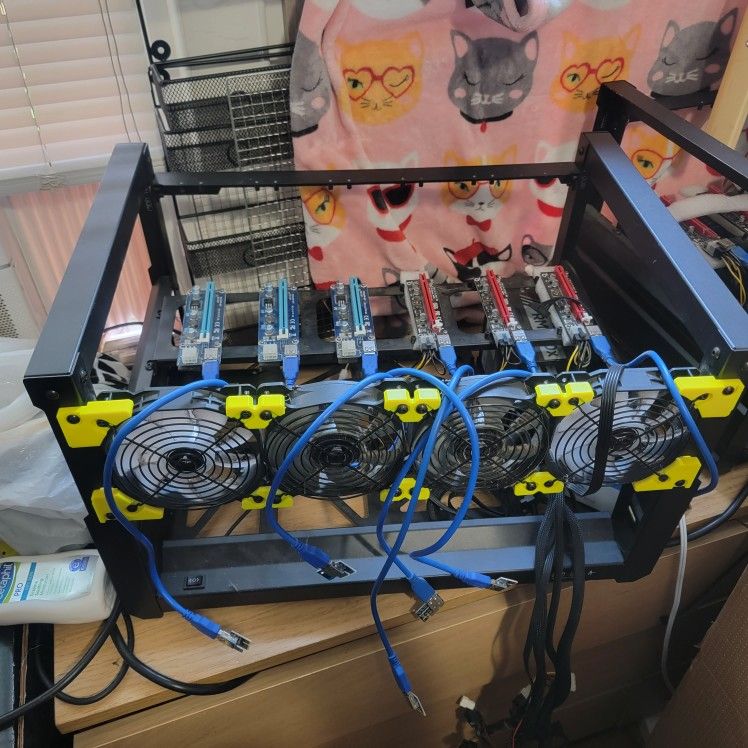 2x GPU Mining Frames With 6 Gpu Raisers Each ( with Cable And PCI ...