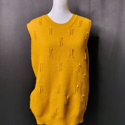 Women's Mustard Yellow Sweater Vest (Size Large)