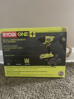 Ryobi One 18V Impact driver With 2 Batteries 