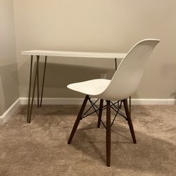 Desk And Chair White Mid Century