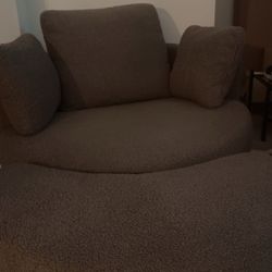 Small Swivel Chair with Ottoman 